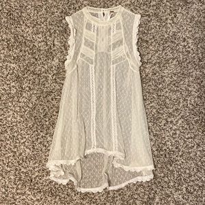 Free People white lace flowy top size small